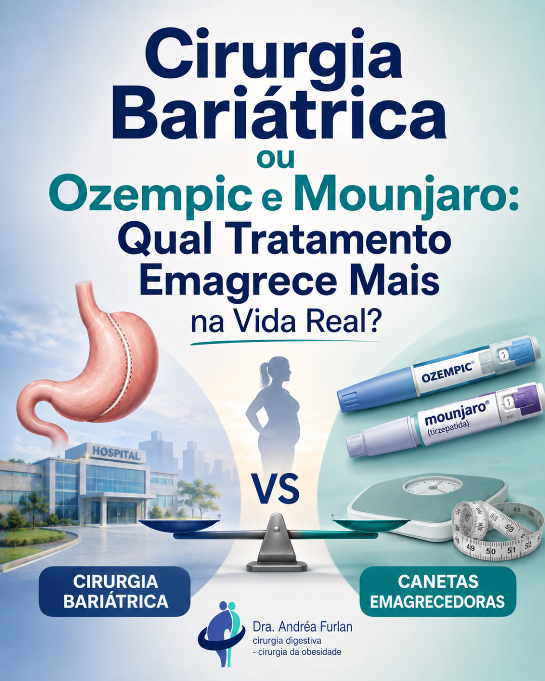 Cirurgia bariátrica comparada às canetas emagrecedoras semaglutida e tirzepatida na perda de peso